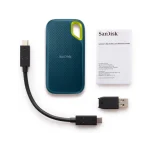 כונן חיצוני דגם Extreme Portable SSD בנפח 1TB בצבע טורקיז מבית SanDisk