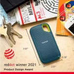 כונן חיצוני דגם Extreme Portable SSD בנפח 1TB בצבע טורקיז מבית SanDisk