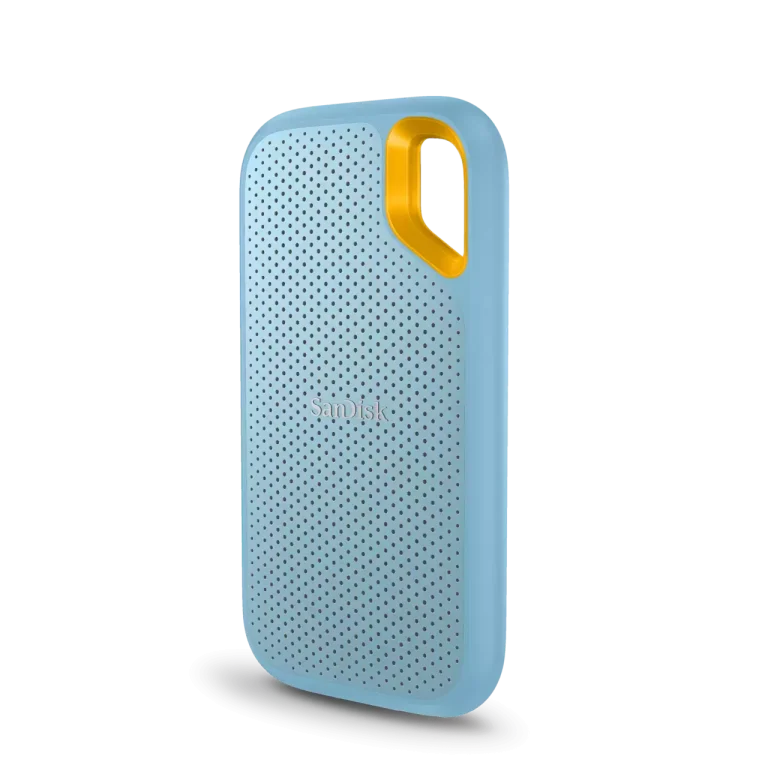 כונן חיצוני דגם Extreme Portable SSD בנפח 1TB בצבע תכלת מבית SanDisk
