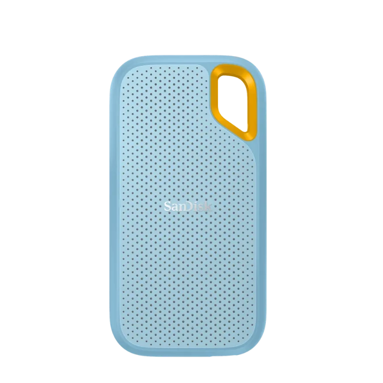 כונן חיצוני דגם Extreme Portable SSD בנפח 1TB בצבע תכלת מבית SanDisk