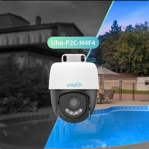 מצלמת אבטחה חיצונית 355 מעלות 4MP מסדרת Smart Color WIFI IP66 ראות מעולה ביום או בלילה דגם Uho-P2C-M4F4 מבית UNIARCH