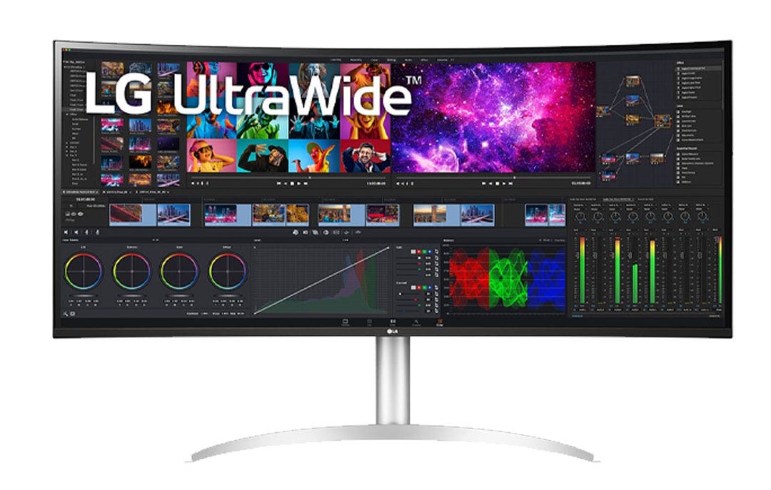 מסך מחשב "40 קעור UltraWide 5K2K Nano IPS עם Thunderbolt 4, USB-C תומך ב- HDR10 / FreeSync תוצרת LG דגם: 40WP95CP-W