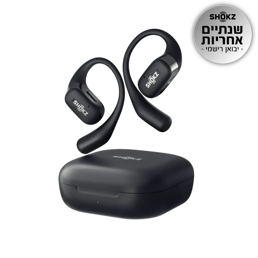 אוזניות SHOKZ OPENFIT OPEN-EAR שחור אוזניות SHOKZ OPENFIT OPEN-EAR שחור