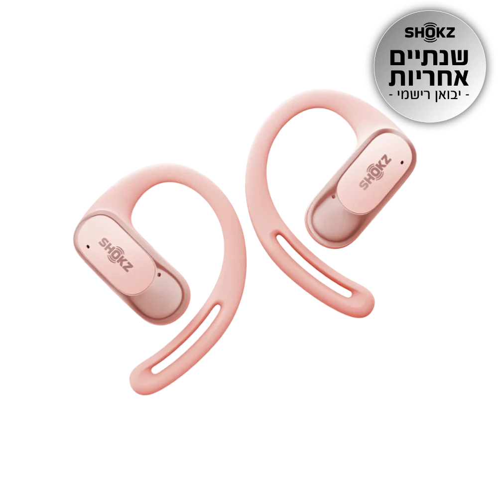 אוזניות OPENFIT AIR בצבע ורוד מבית SHOKZ אוזניות OPENFIT AIR בצבע ורוד מבית SHOKZ