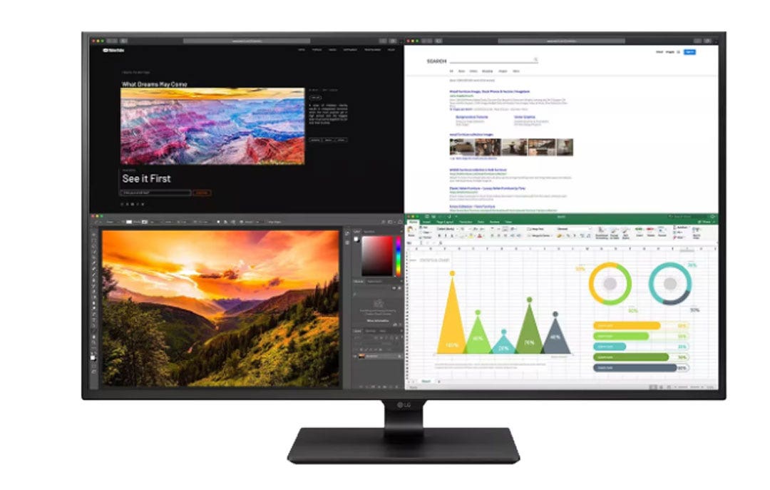מסך מחשב "43 IPS ברזולוציית 4K UHD עם USB Type C ותמיכה בתקן HDR 10 דגם: 43UN700-B