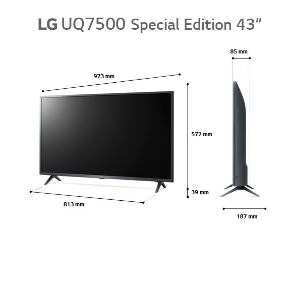 טלוויזיה "43 חכמה LG UHD ברזולוציית 4K דגם: 43UQ75006LG - תמונה נוספת