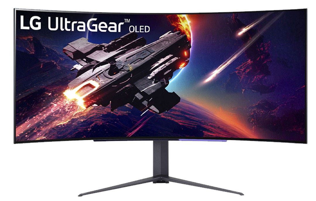 מסך מחשב גיימינג קעור מקצועי "44.5 UltraGear OLED 240Hz ברזולוציית WQHD תוצרת LG דגם 45GR95QE-B