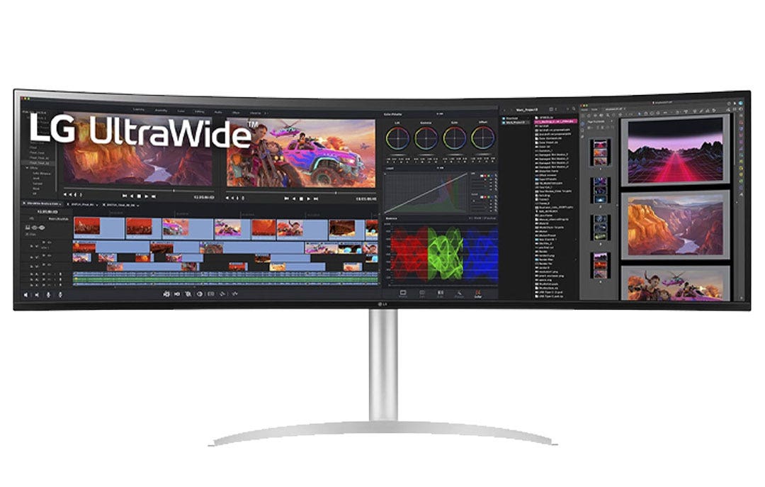 מסך מחשב מקצועי קעור "49 UltraWide Dual QHD Nano IPS תוצרת LG דגם: 49WQ95C-W