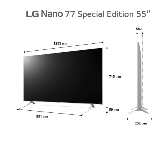 טלוויזיה "55 חכמה LG NANO CELL ברזולוציית 4K דגם: 55NANO776QA - תמונה נוספת