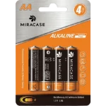 סט 4 סוללות MIRACASE ALKALINE AA