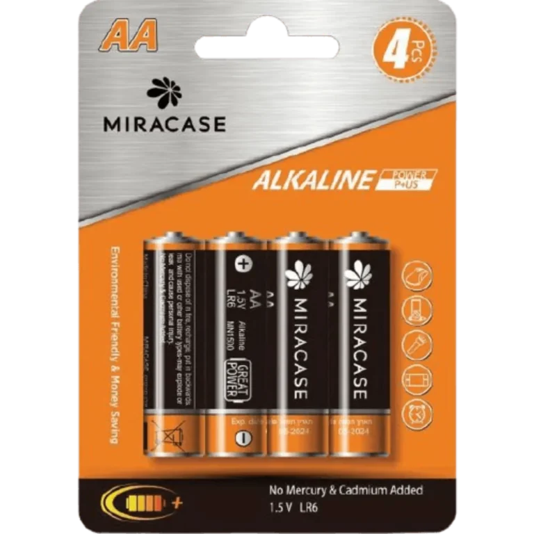 סט 4 סוללות MIRACASE ALKALINE AA