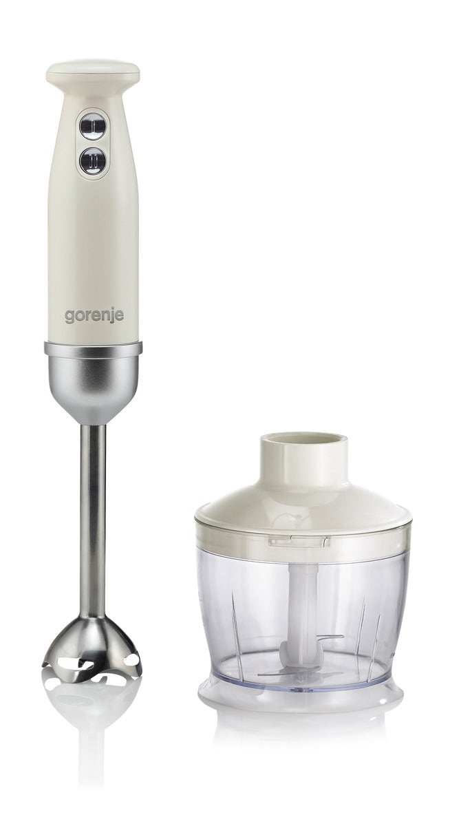 בלנדר מוט כולל קוצץ בצבע שמנת gorenje בעיצוב רטרו דגם HBX603RL