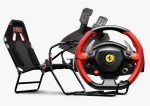 באנדל הגה Ferrari 458 Spider מבית Thrustmaster ומושב GTLite Carbon Grey מבית Next Level Racing