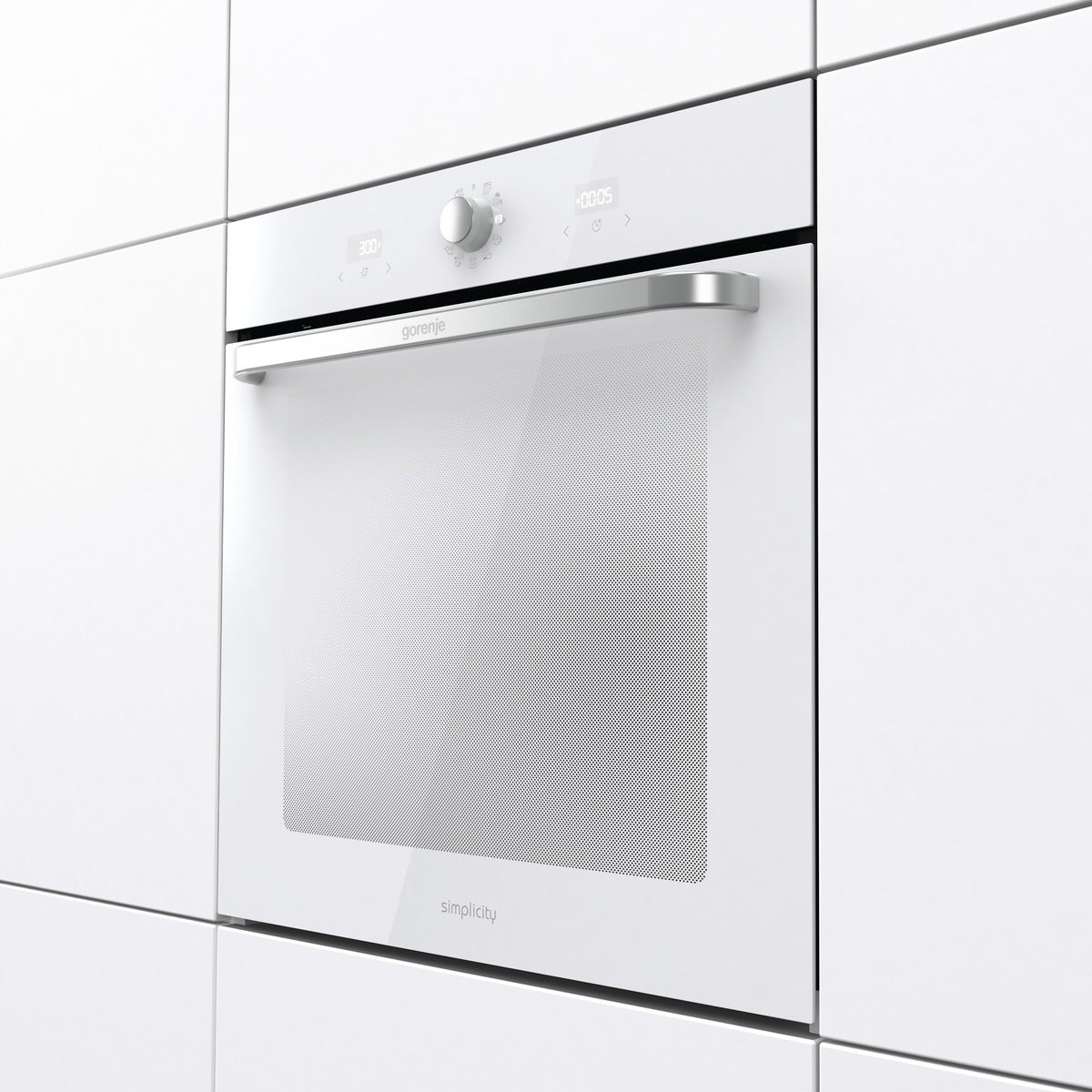 תנור בנוי gorenje בגימור זכוכית לבנה 77 ליטר דגם BOS6737SYW - תמונה נוספת