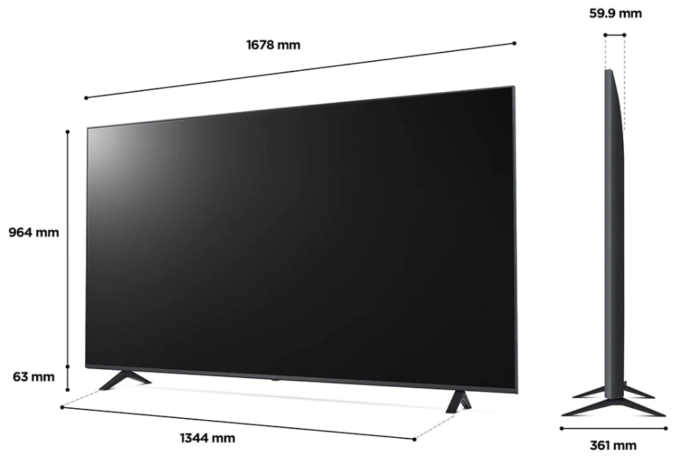 טלוויזיה "75 חכמה LG UHD ברזולוציית 4K דגם: 75UQ80006LD - תמונה נוספת