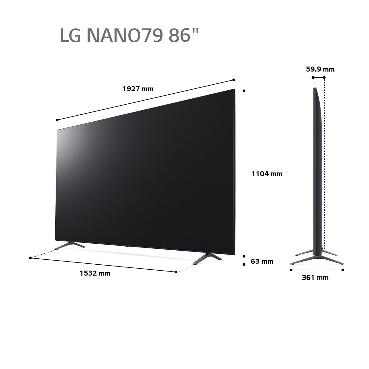 טלוויזיה "86 חכמה LG NANO CELL ברזולוציית 4K דגם: 86NANO796QA - תמונה נוספת