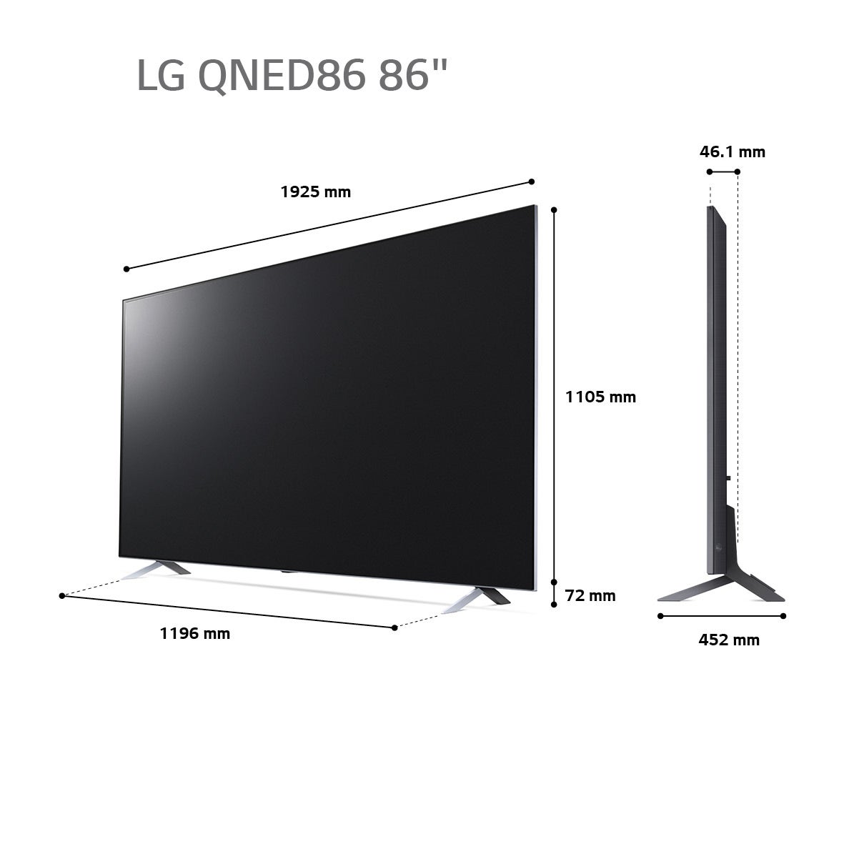 טלוויזיה "86 חכמה LG QNED & NANO CELL ברזולוציית 4K דגם: 86QNED866QA - תמונה נוספת
