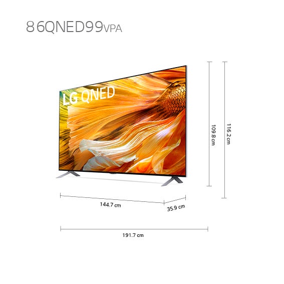 טלוויזיה "86 חכמה Mini Led Ultra HD LG ברזולוציית 8K דגם: 86QNED99VPA - תמונה נוספת