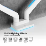 זרוע שולחנית גיימינג לשני מסכים 17'-49' עם תאורת RGB דגם LDT85-C024L מבית LUMI