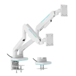 זרוע שולחנית גיימינג לשני מסכים 17'-49' עם תאורת RGB דגם LDT85-C024L מבית LUMI