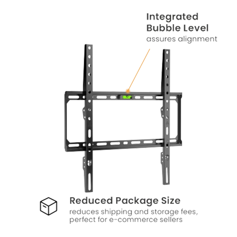 מתלה טלוויזיה דק במיוחד לתלייה על הקיר – דגם KL37-44F מבית LUMI