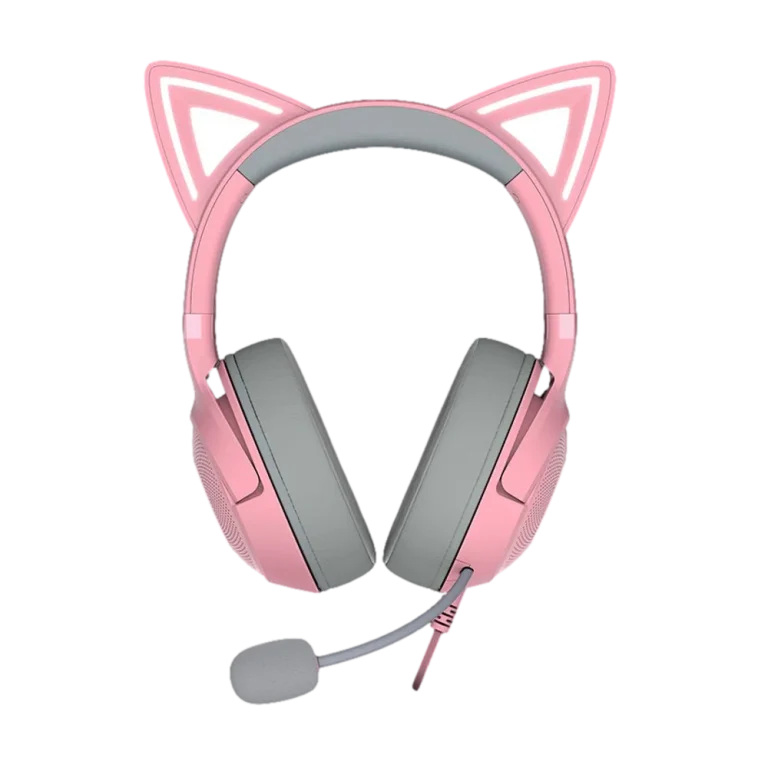 אוזניות חוט’ – RAZER KRAKEN KITTY V2 ורוד