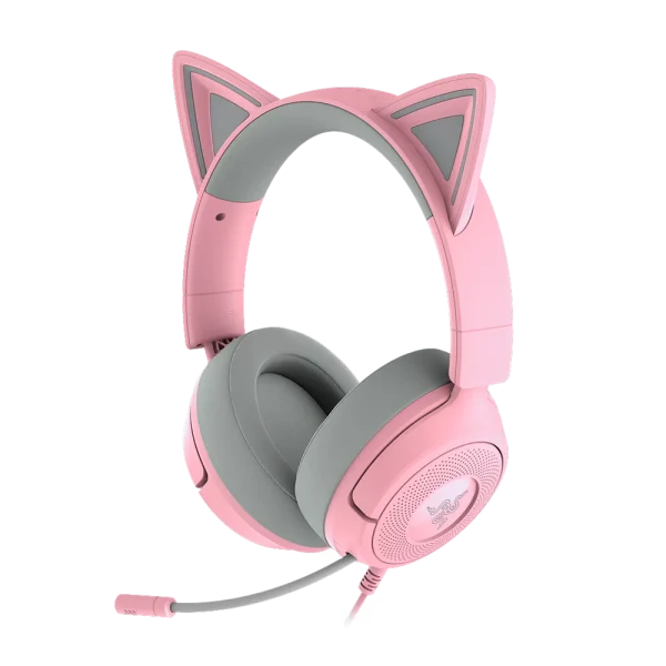אוזניות גיימינג חוטיות דגם Kraken Kitty V3 X בצבע ורוד מבית Razer