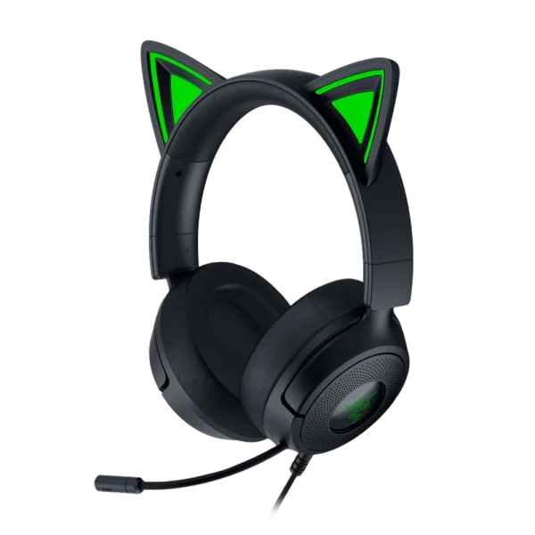 אוזניות גיימינג חוטיות דגם Kraken Kitty V3 X בצבע שחור מבית Razer
