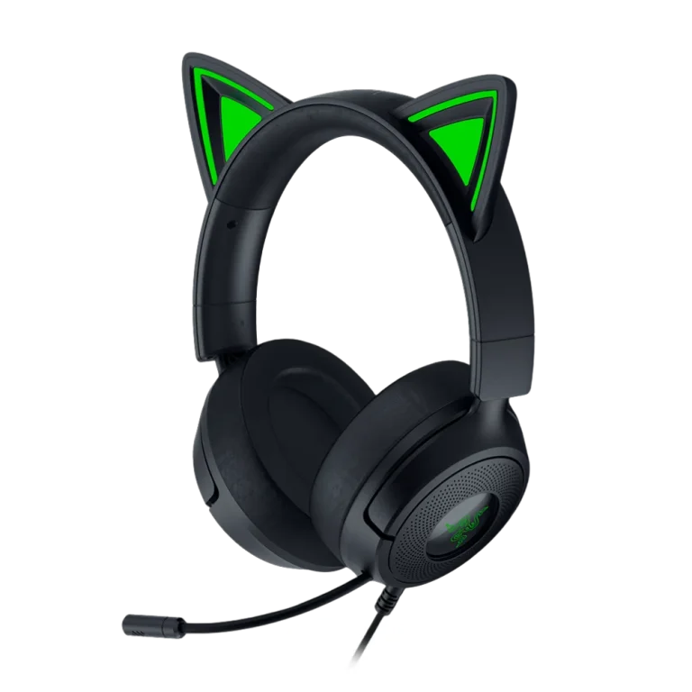 אוזניות גיימינג חוטיות דגם Kraken Kitty V3 X בצבע שחור מבית Razer