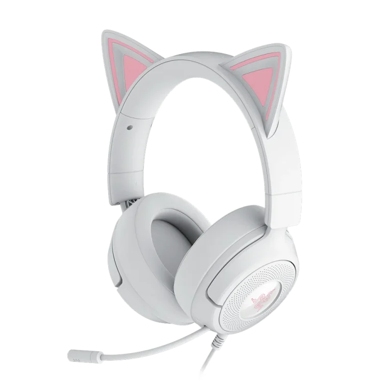 אוזניות גיימינג חוטיות דגם Kraken Kitty V3 X בצבע לבן מבית Razer