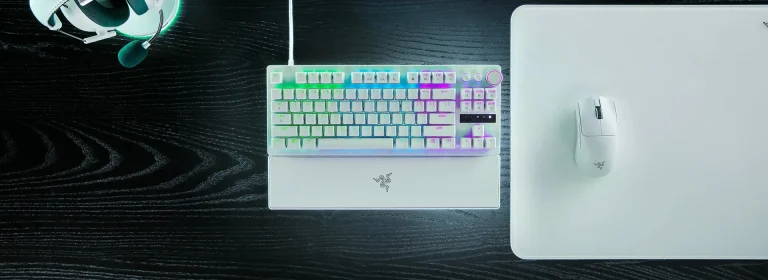 מקלדת RAZER HUNTSMAN V3 PRO TENKEYLESS WHITE