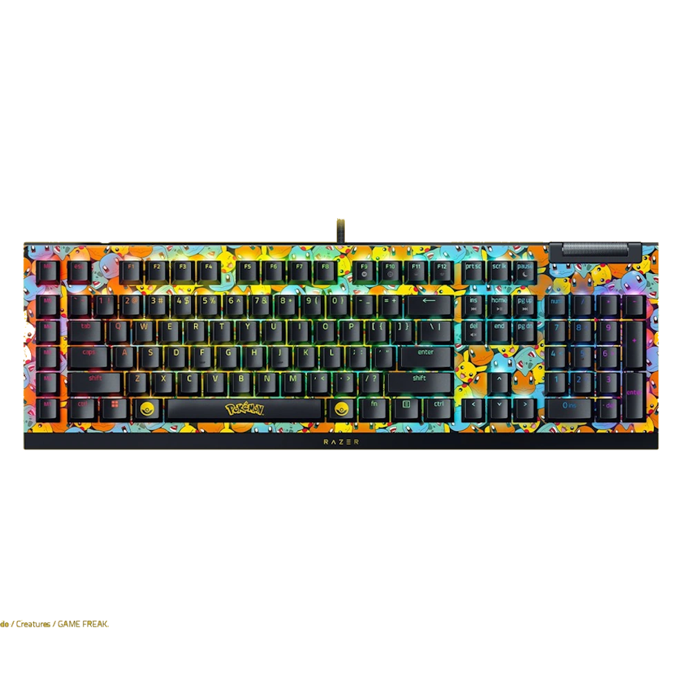 מקלדת מכאנית RAZER BLACKWIDOW V4 X Pokémon Edition מקלדת מכאנית RAZER BLACKWIDOW V4 X Pokémon Edition