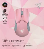 עכבר אלחוטי RAZER Viper Ultimate & Mouse Dock בצבע ורוד
