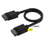 כבל שחור 2 יח' -CORSAIR iCUE LINK 2x 200mm