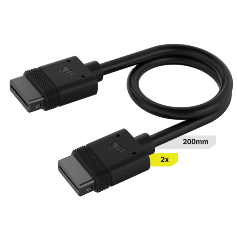 כבל שחור 2 יח' -CORSAIR iCUE LINK 2x 200mm