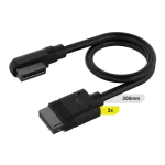 כבל שחור CORSAIR iCUE LINK 2x 200mm, Straight/Slim 90° connectors