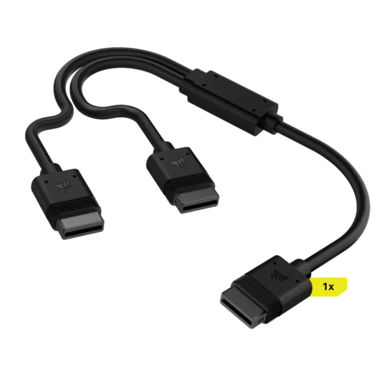 כבל שחור CORSAIR iCUE LINK 1x 600mm Y-Cable Straight connectors