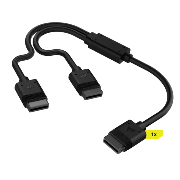 כבל שחור CORSAIR iCUE LINK 1x 600mm Y-Cable Straight connectors