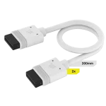 כבל CORSAIR iCUE LINK – 2x כבלים באורך 200 מ״מ עם חיבורים ישרים, – צבע לבן