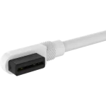 כבל CORSAIR iCUE LINK – כבל יחיד באורך 600 מ״מ עם חיבור ישר וחיבור זווית 90°, צבע לבן