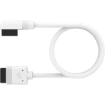 כבל CORSAIR iCUE LINK – כבל יחיד באורך 600 מ״מ עם חיבור ישר וחיבור זווית 90°, צבע לבן