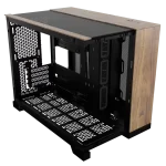 מארז CORSAIR 2500X Micro ATX Dual Chamber – שחור עם פאנלים מעץ אגוז