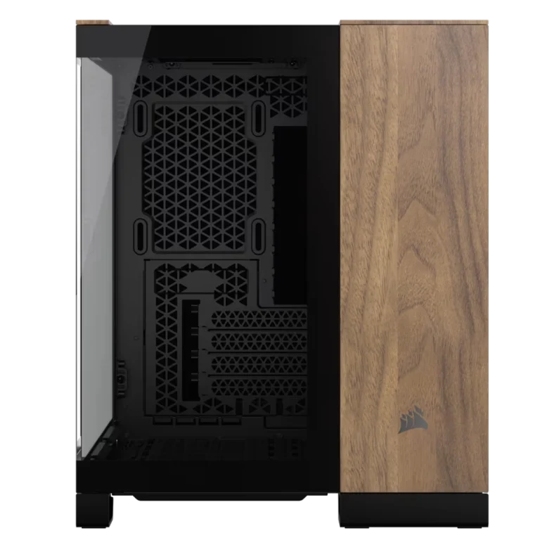 מארז CORSAIR 2500X Micro ATX Dual Chamber – שחור עם פאנלים מעץ אגוז