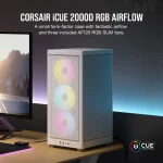 מארז למחשב CORSAIR 2000D RGB White AIRFLOW Mini-ITX לבן