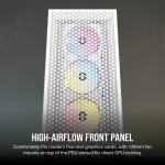 מארז מואר למחשב CORSAIR 3000D RGB Airflow Mid Tower - לבן