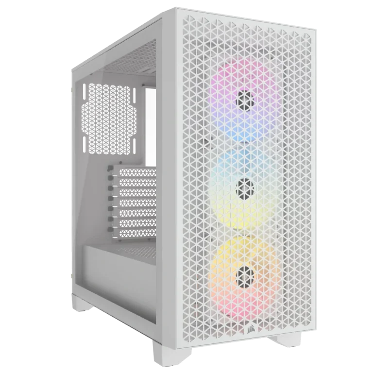 מארז מואר למחשב CORSAIR 3000D RGB Airflow Mid Tower - לבן