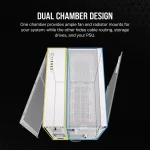 מארז למחשב CORSAIR 6500X Mid-Tower Dual Chamber לבן
