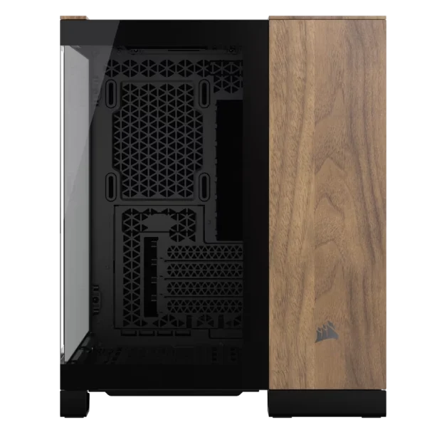 מארז CORSAIR 6500X Mid‑Tower Dual Chamber – שחור עם פאנלים מעץ אגוז