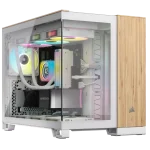 מארז מחשב Corsair 2500X Micro ATX - דגם Dual Chamber בלבן + דמוי עץ במבוק