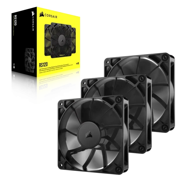 שלישיית מאווררים RS120 120mm מבית CORSAIR – שחור